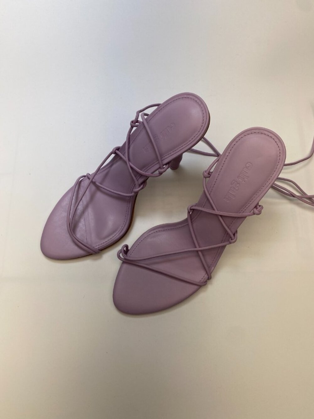 Cult Gaia Womens Strappy Leather Lavender Lace Up Heel Sandal Sz 7 - Picture 7 of 9
